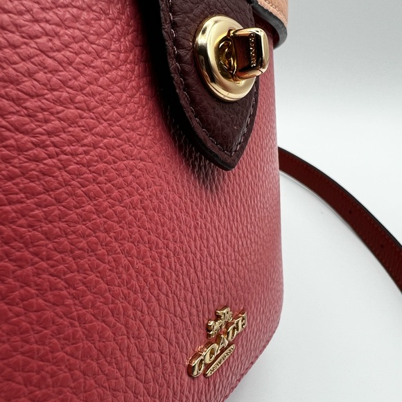 Coach Kay Crossbody In Colorblock Pebble Leather Faded Blush Multi - Picture 2 of 4